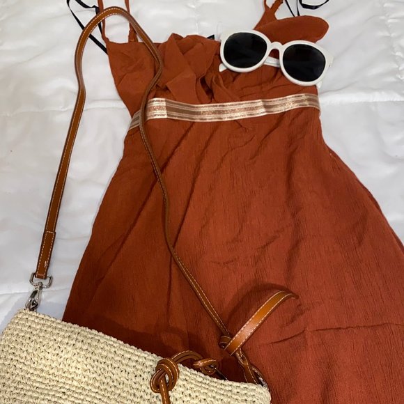 Forever 21 Maxi, Midi Dress, Spaghetti, Bow Tie - Picture 2 of 7